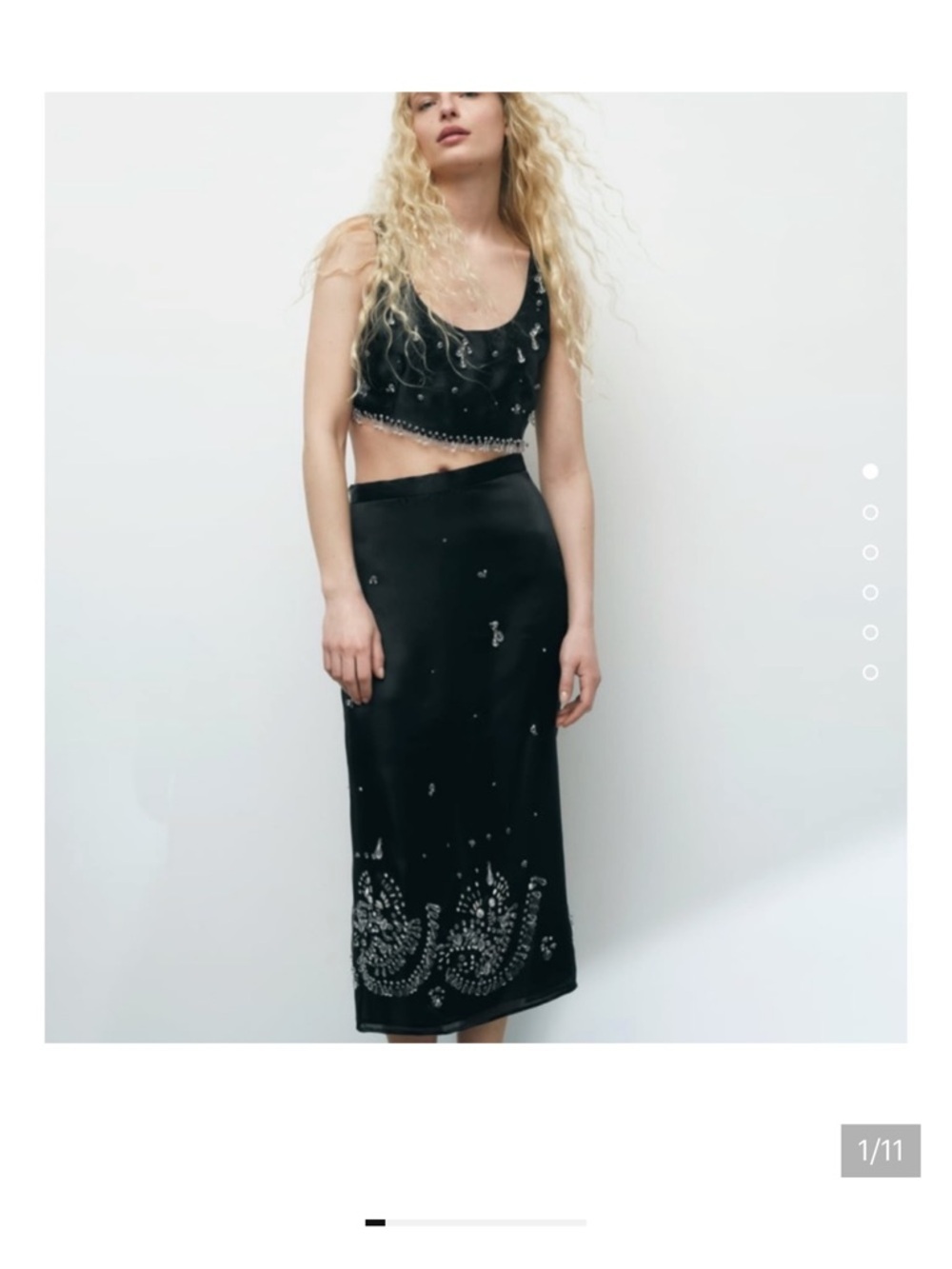 ZARA JEWEL TRIM SATIN EFFECT SKIRT LIMITED EDITION SIZE S NWT